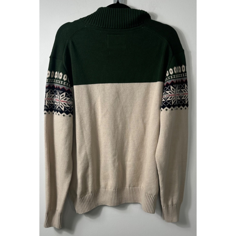Weatherproof Vintage Men's 1/4 Zip Holiday Sweater Classic Fair Isle Size L D51 - Picture 5 of 7